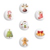 Сахарные фигурки медальоны Новогодние игрушки, d27мм