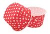 Форма бумажная для выпечки (50*39 мм) Красная с горошком 100 шт/уп