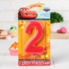 Свеча в торт цифра 2 "С Днем рождения", Тачки, 14 х 6,5 см   1689423
