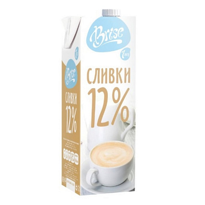 Сливки питьевые ультрапастеризованные "Brise" 12% 1 л, Россия
