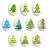 Сахарные фигурки медальоны Елочки, 35 х 25 мм